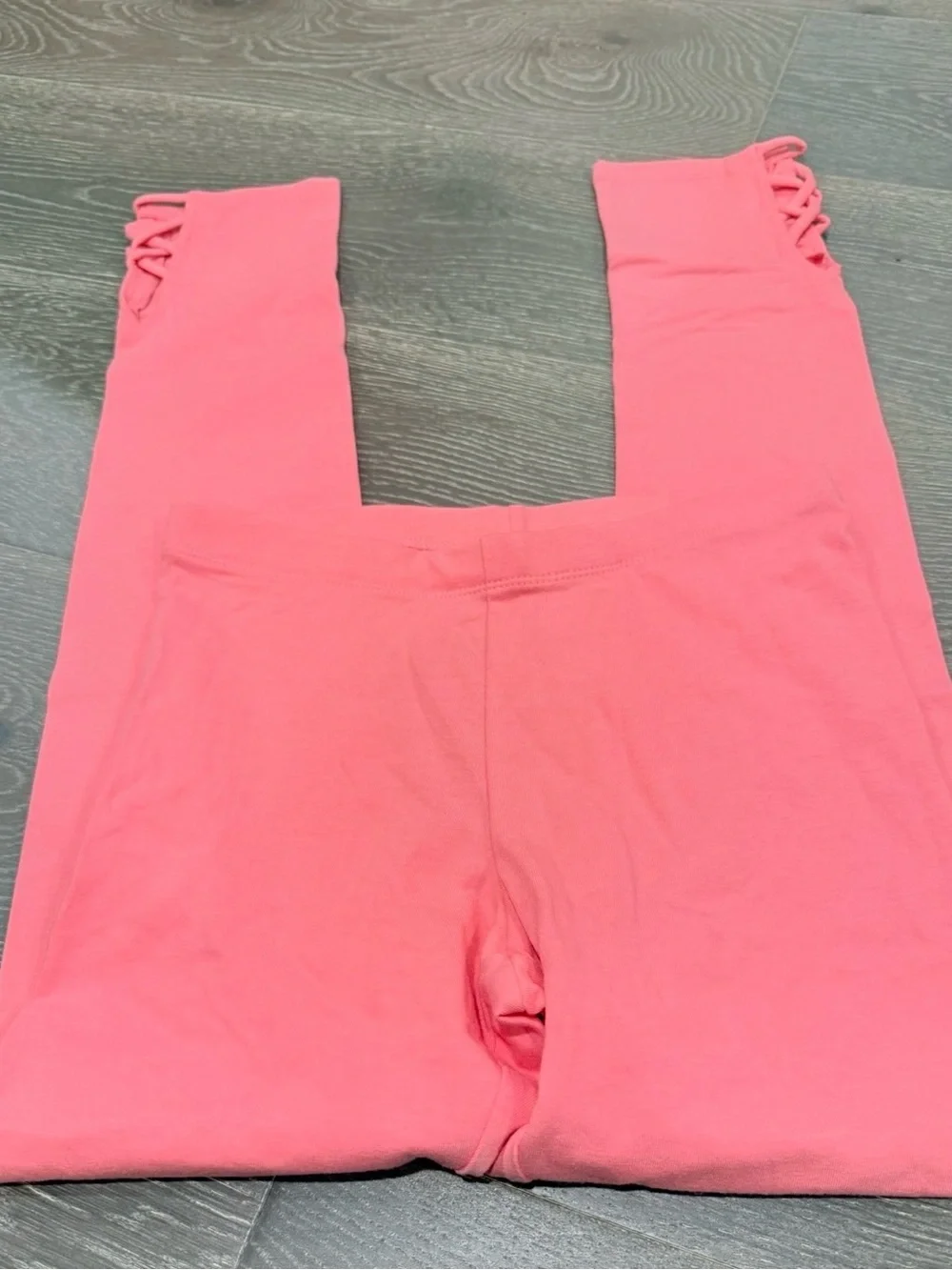 Old Navy Coral Pink Kids Leggings with Ankle Lattice